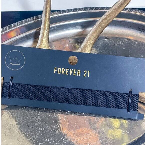 Forever 21 Black Choker Necklace Set of 3 Adjustable Retro Y2K 90s Fairygoth - Picture 2 of 8